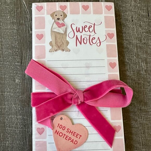 Valentine Yellow Lab Golden Retriever Dog Hearts Notepad - Picture 1 of 3